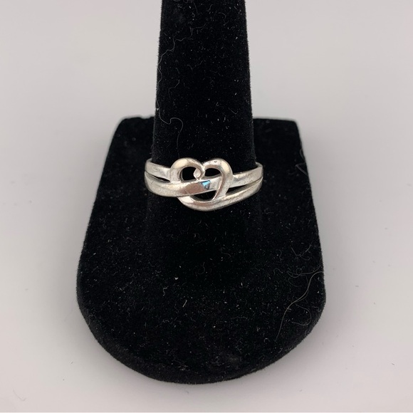 STERLING SILVER 925 LOVE KNOT HEART BAND RING SIZE 7.25 - Picture 9 of 10
